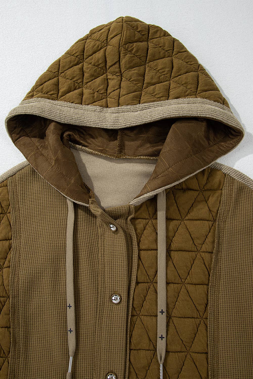 Quilted Patchwork Hooded Jacket