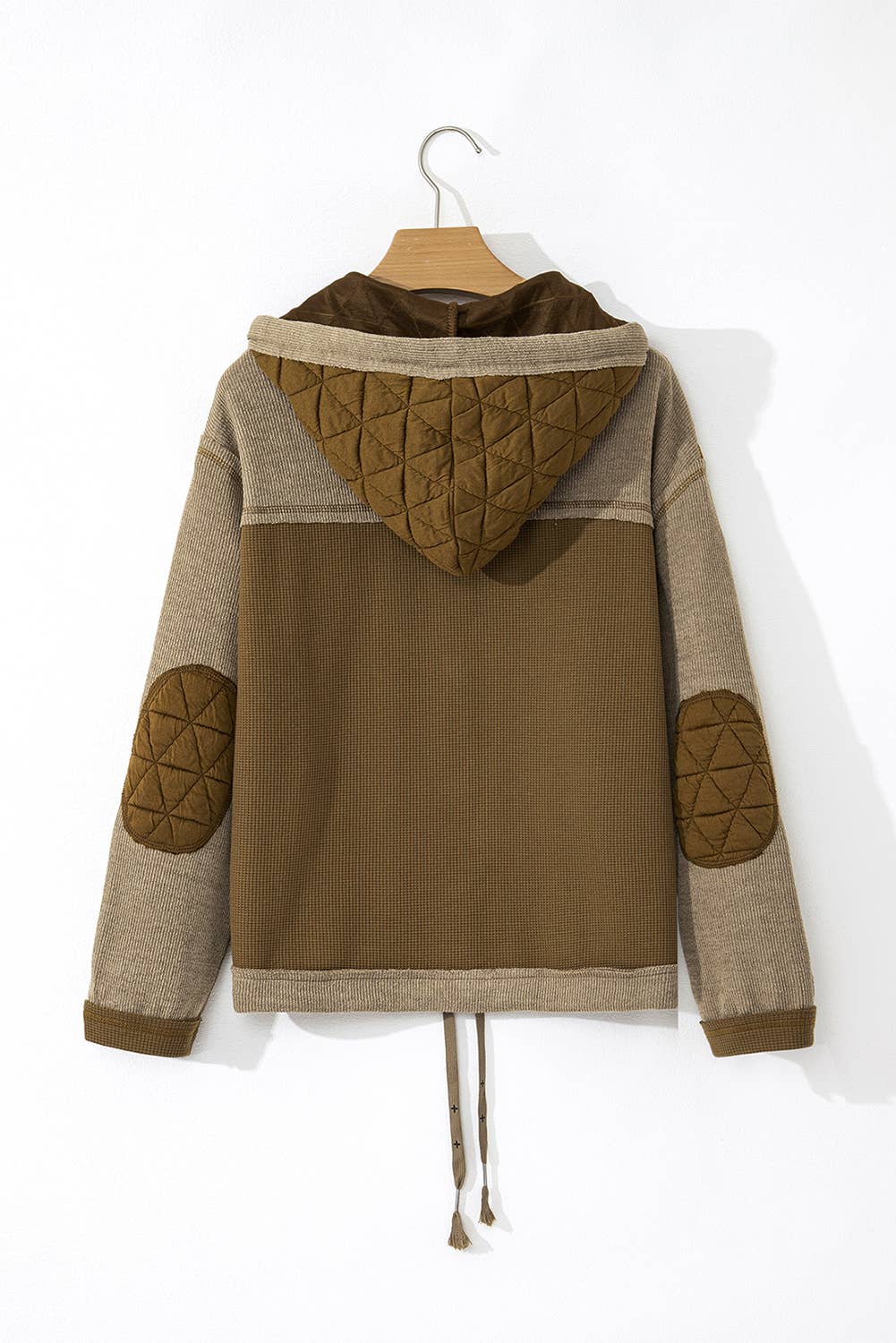 Quilted Patchwork Hooded Jacket