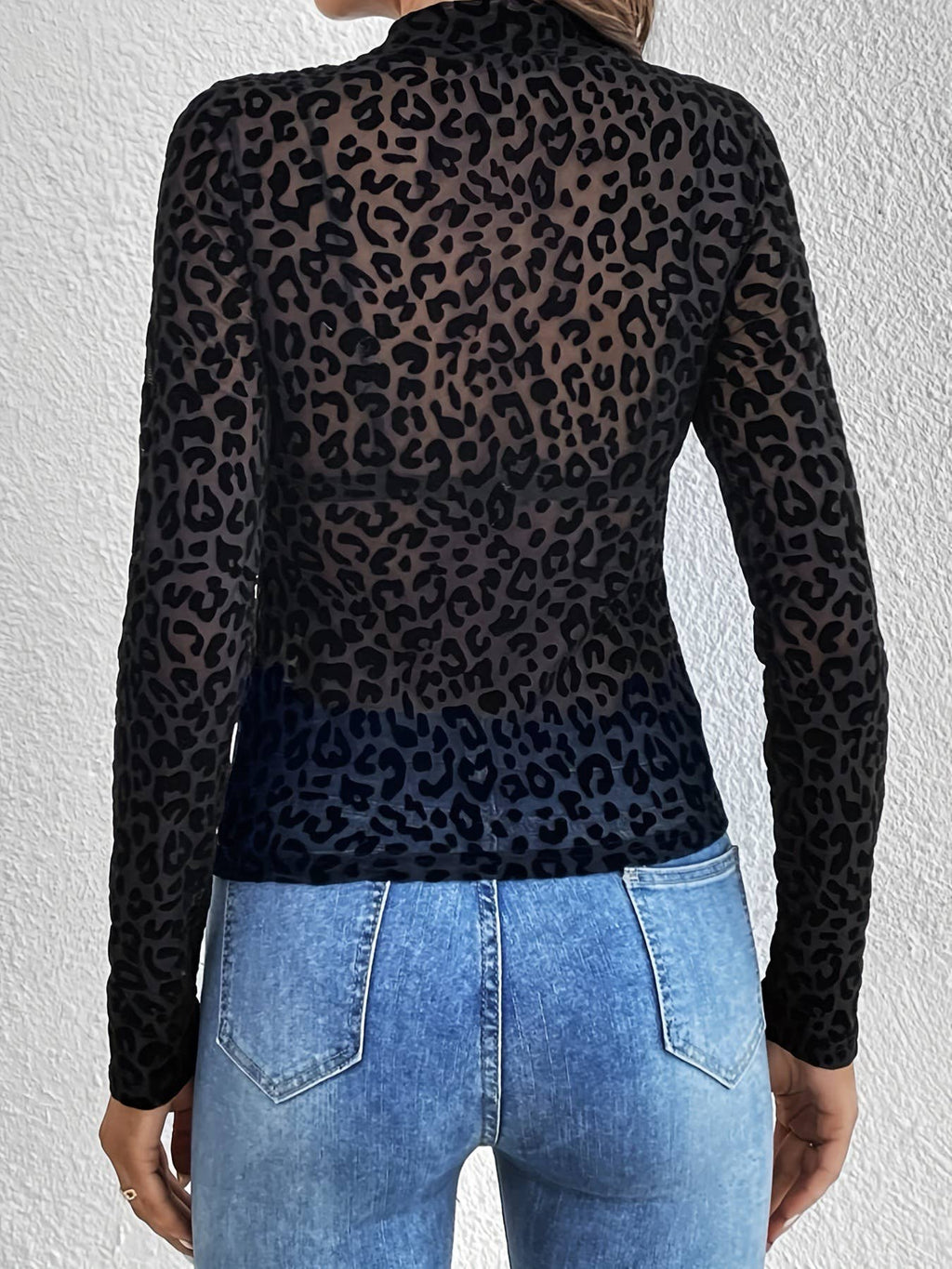 Mesh Leopard Layering Shirt