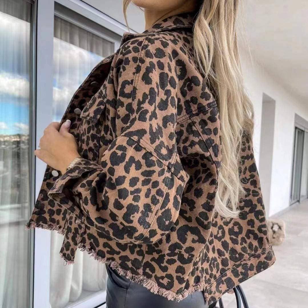 Leopard Denim Jacket