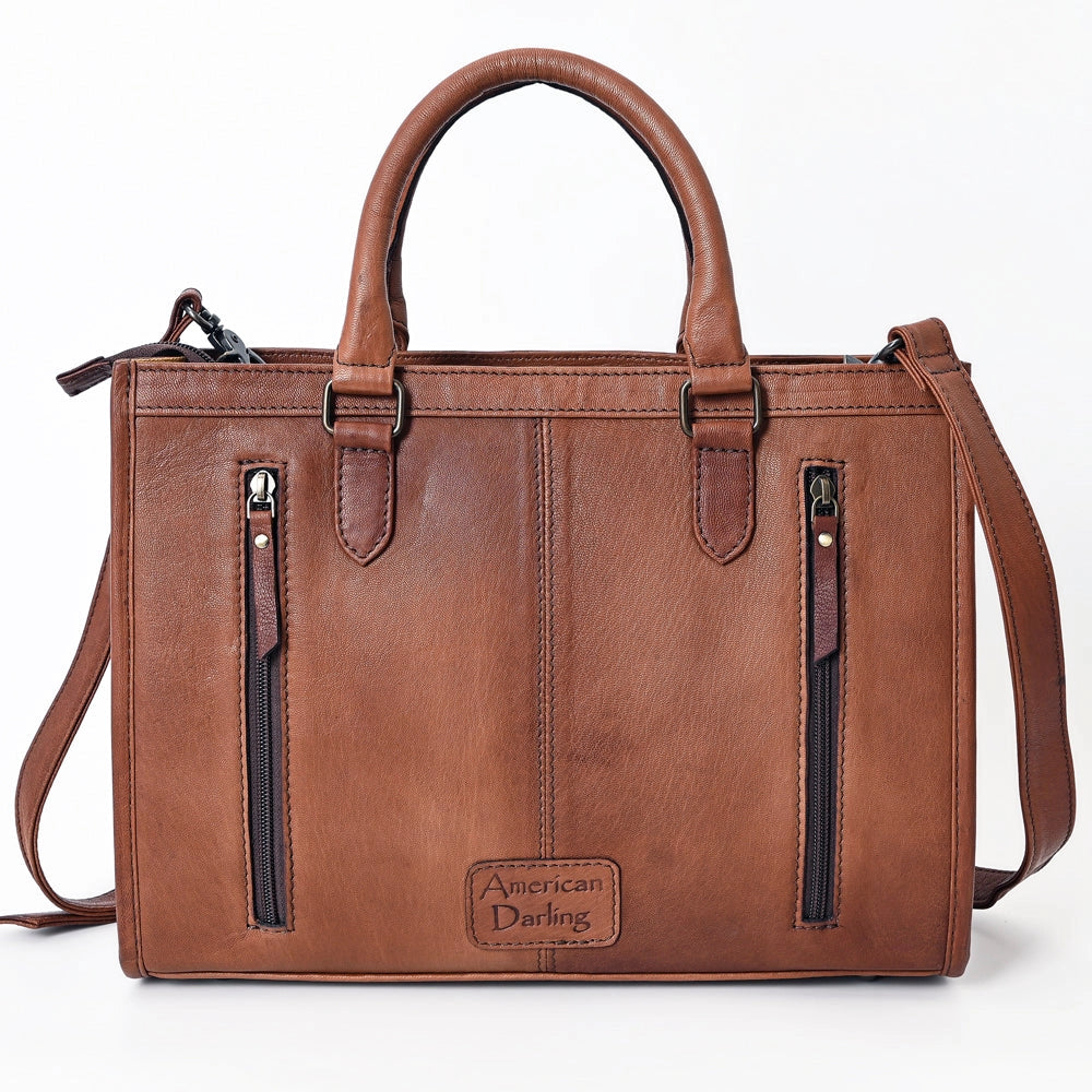 Genuine Leather & Cowhide Tote w/ Concealed Carry Pocket