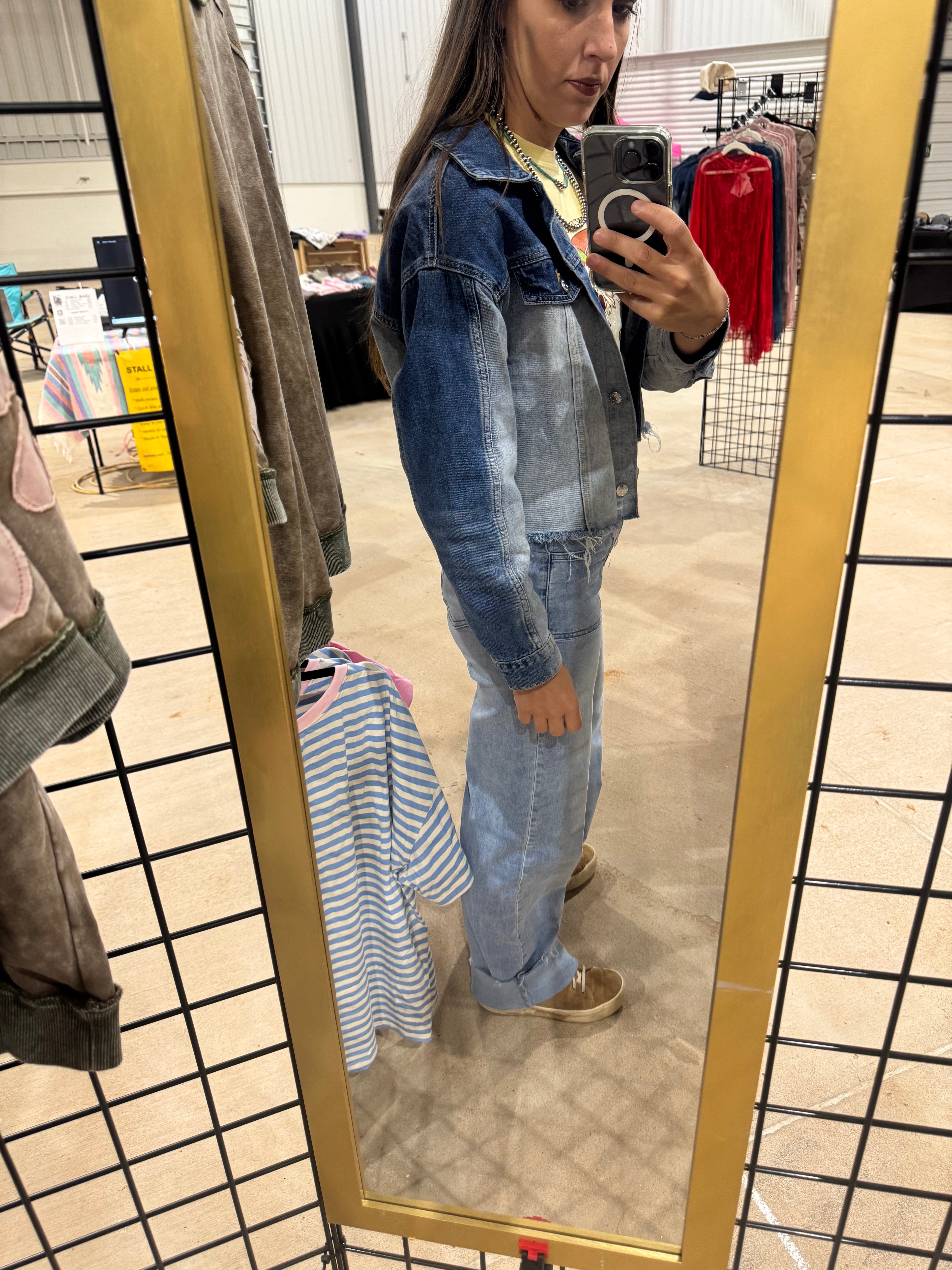 Faded Distressed Denim Jacket