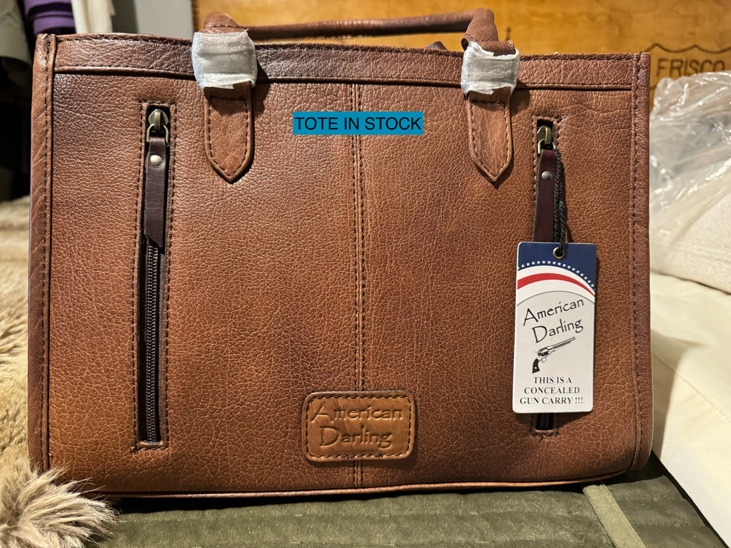 Genuine Leather & Cowhide Tote w/ Concealed Carry Pocket
