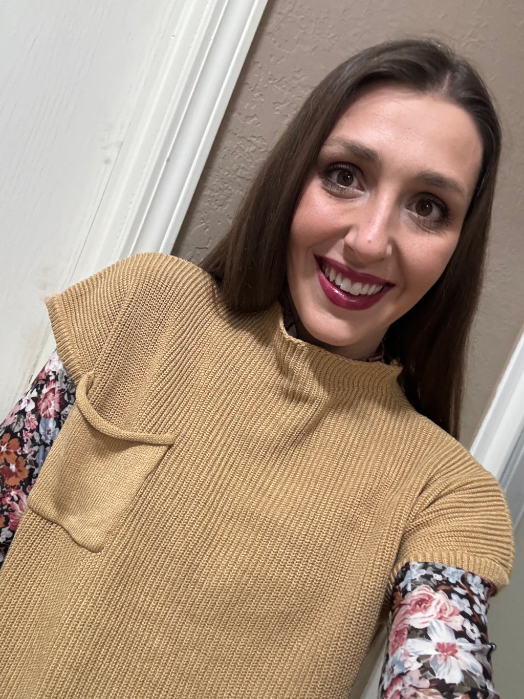 Floral High Neck Mesh Blouse