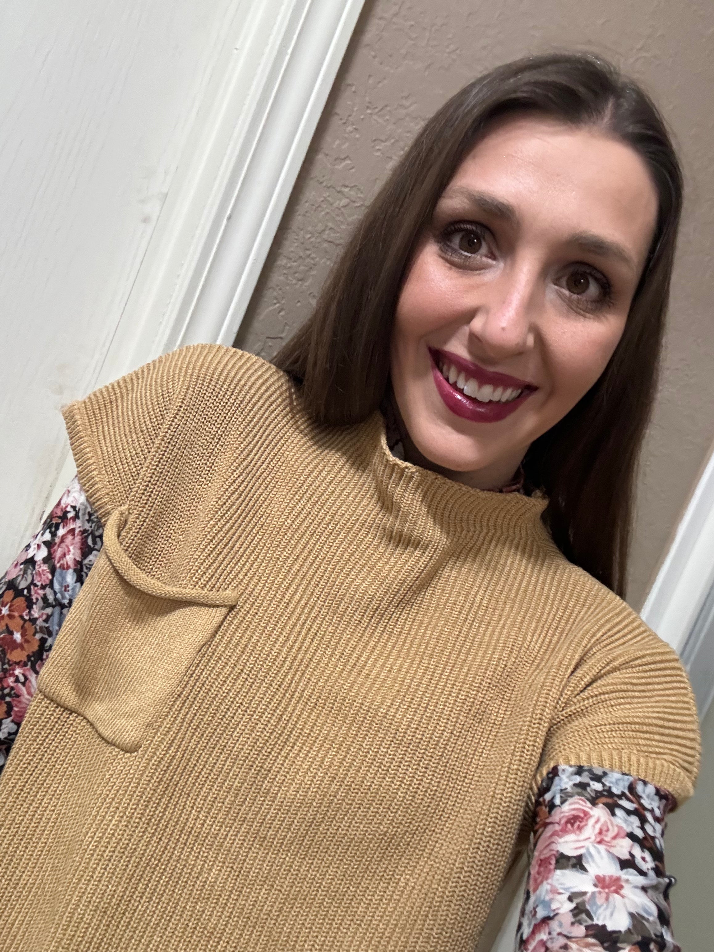 Floral High Neck Mesh Blouse