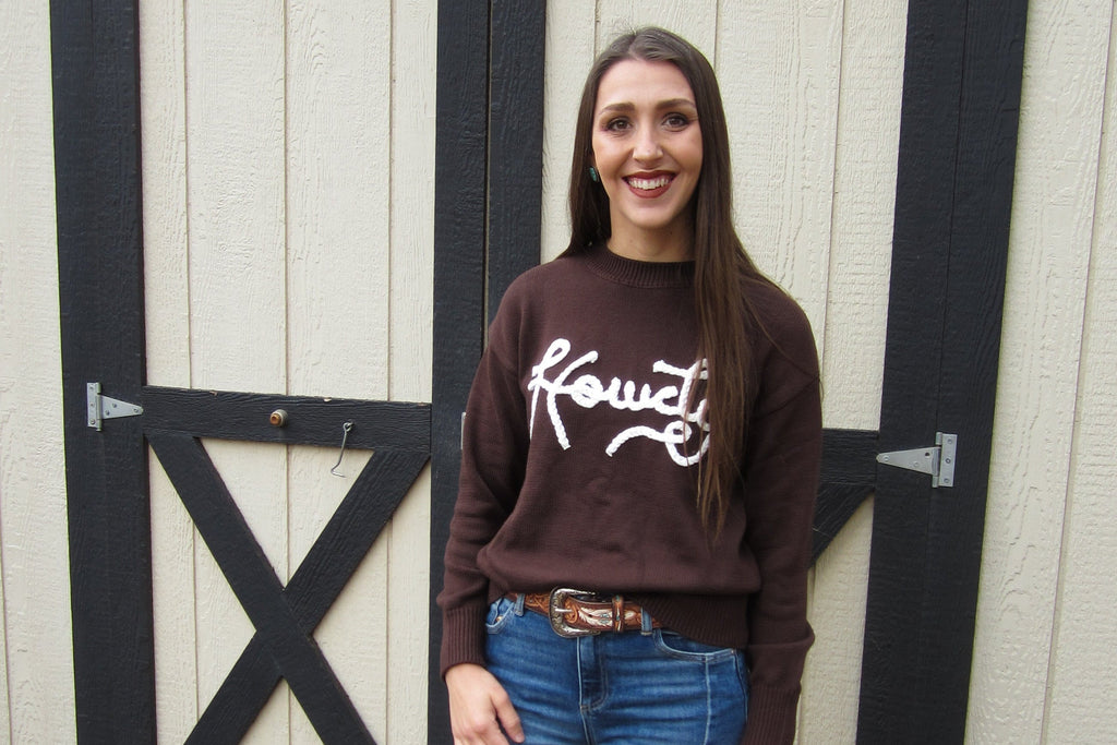 Howdy Embroidered Western Sweater