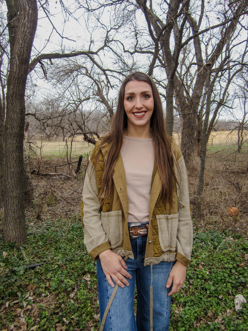 Quilted Patchwork Hooded Jacket