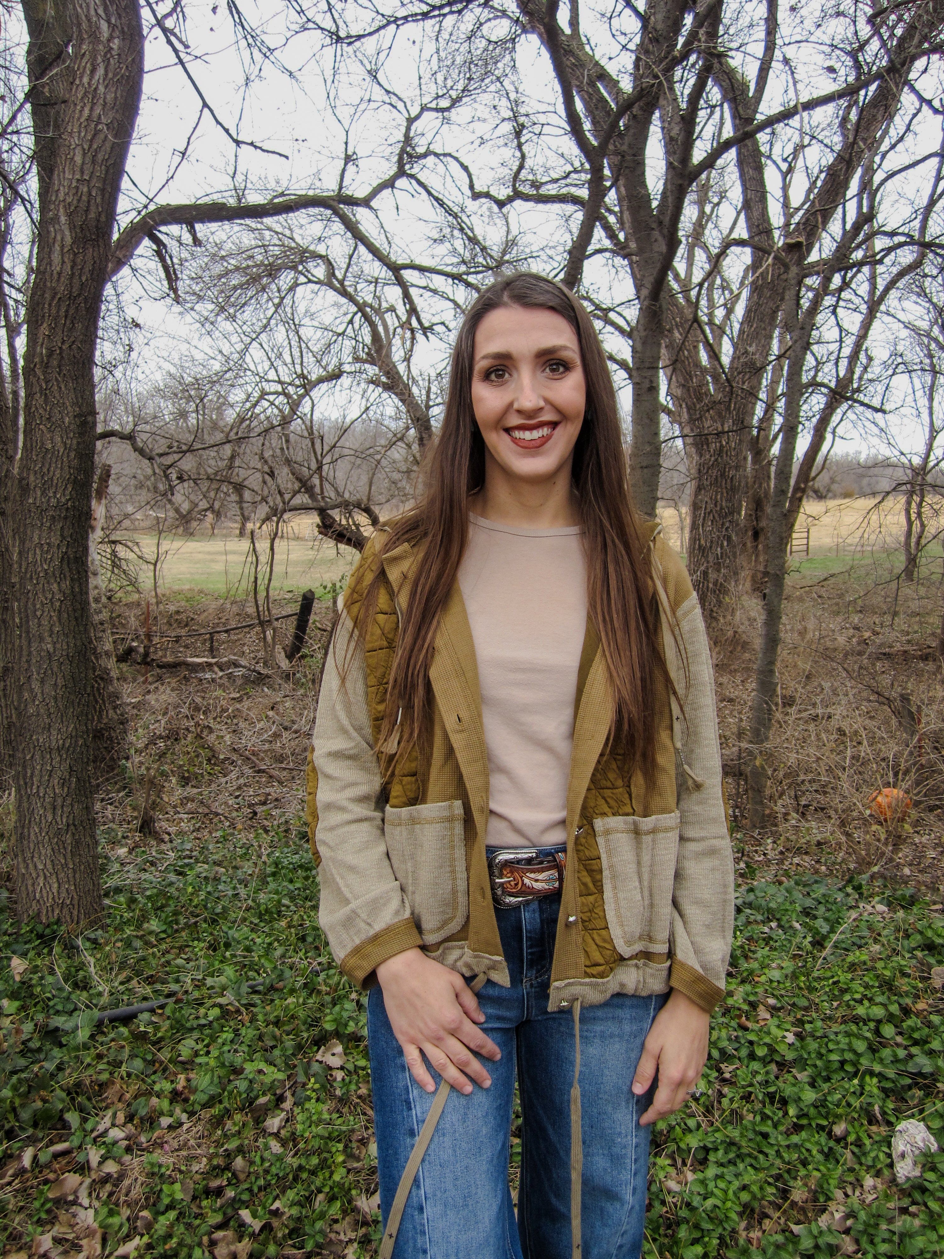 Quilted Patchwork Hooded Jacket