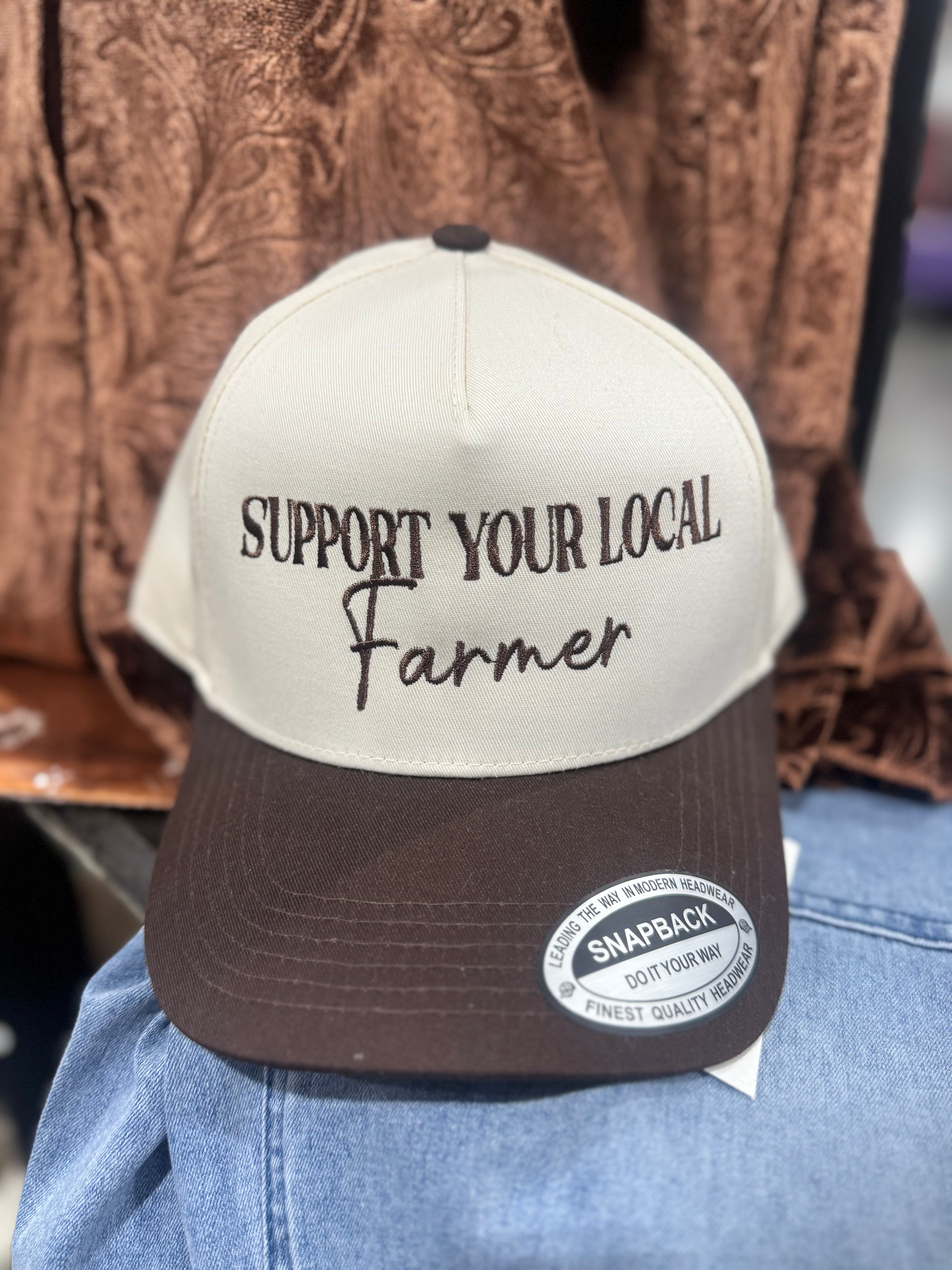 Support Your Local Farmer Embroidered Hat