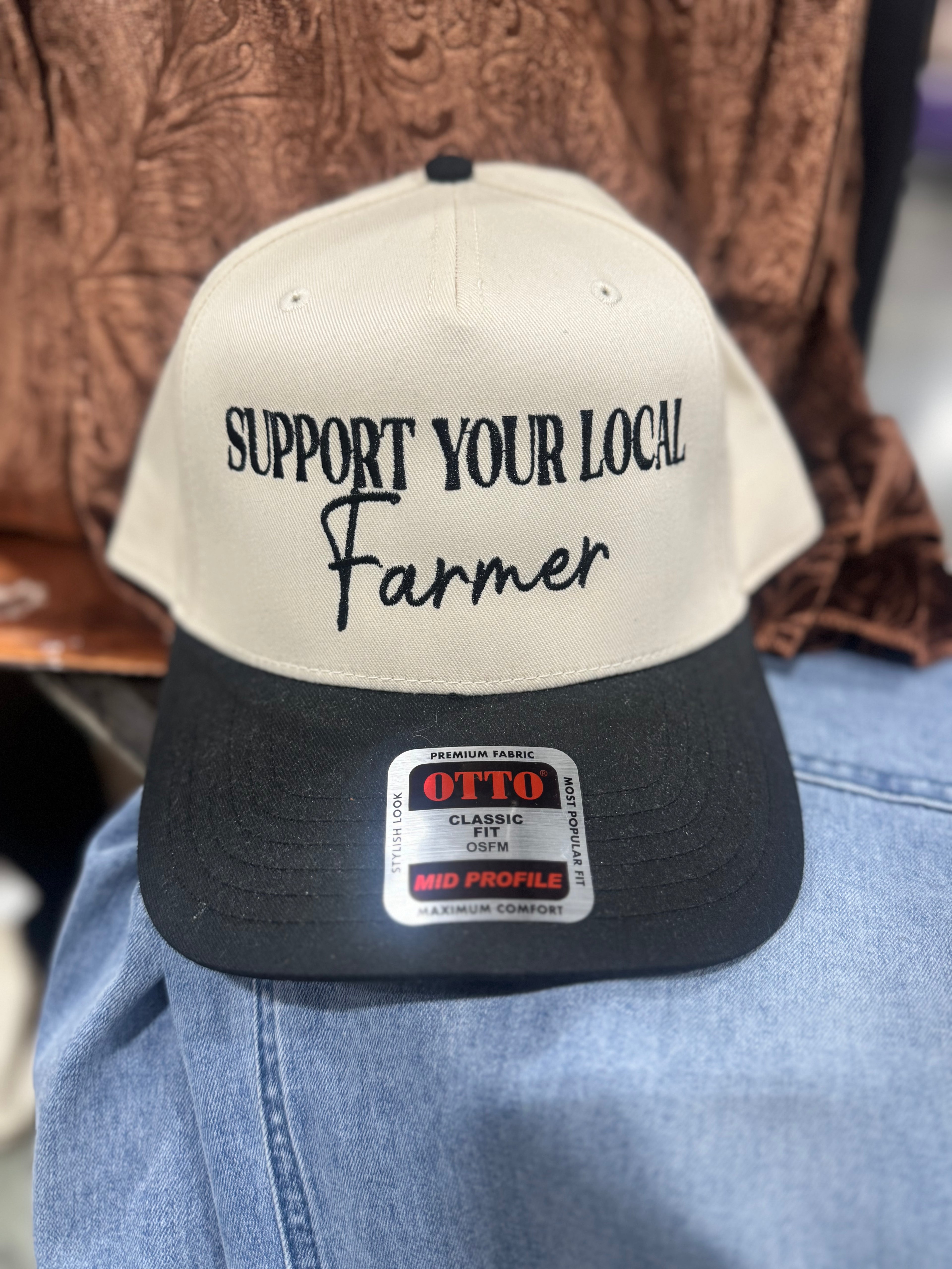 Support Your Local Farmer Embroidered Hat