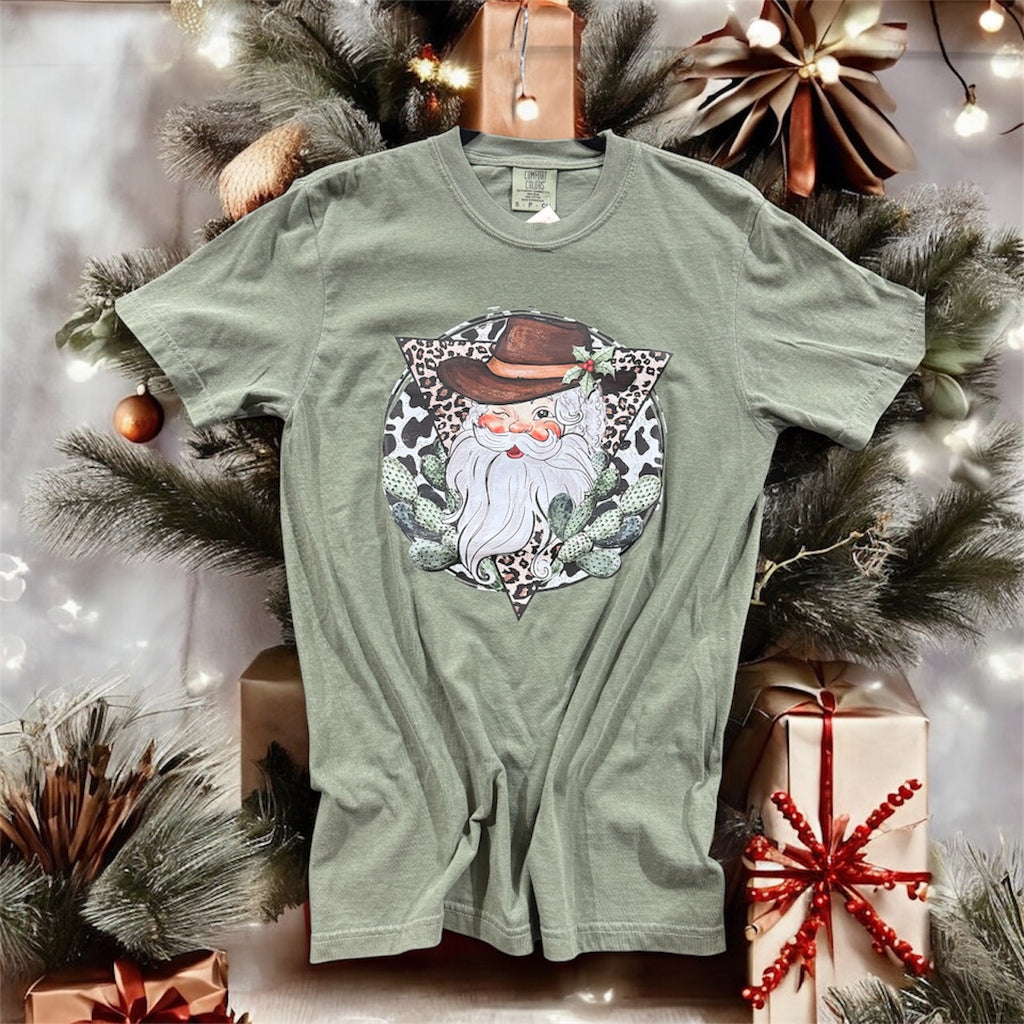 Western Santa Sweatshirt or Tee