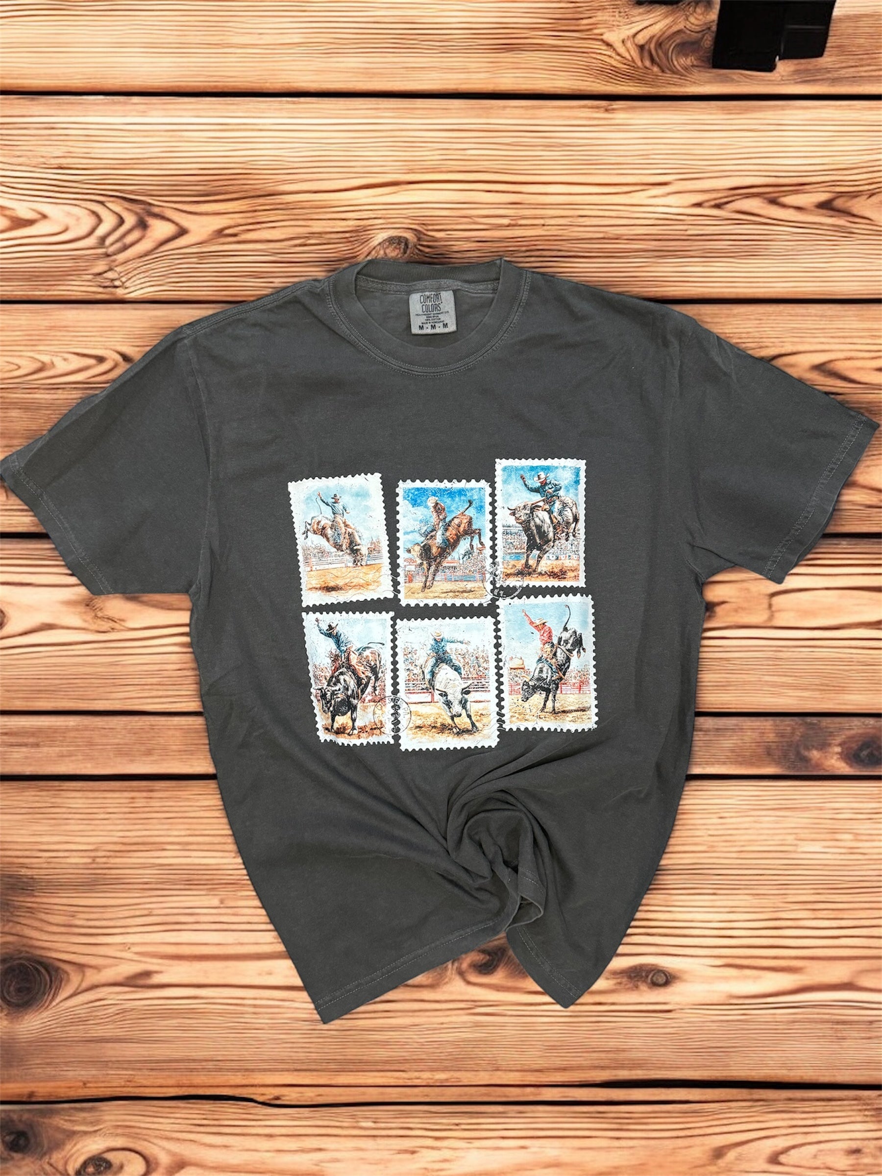 Vintage Stamps Bucking Bulls Tee