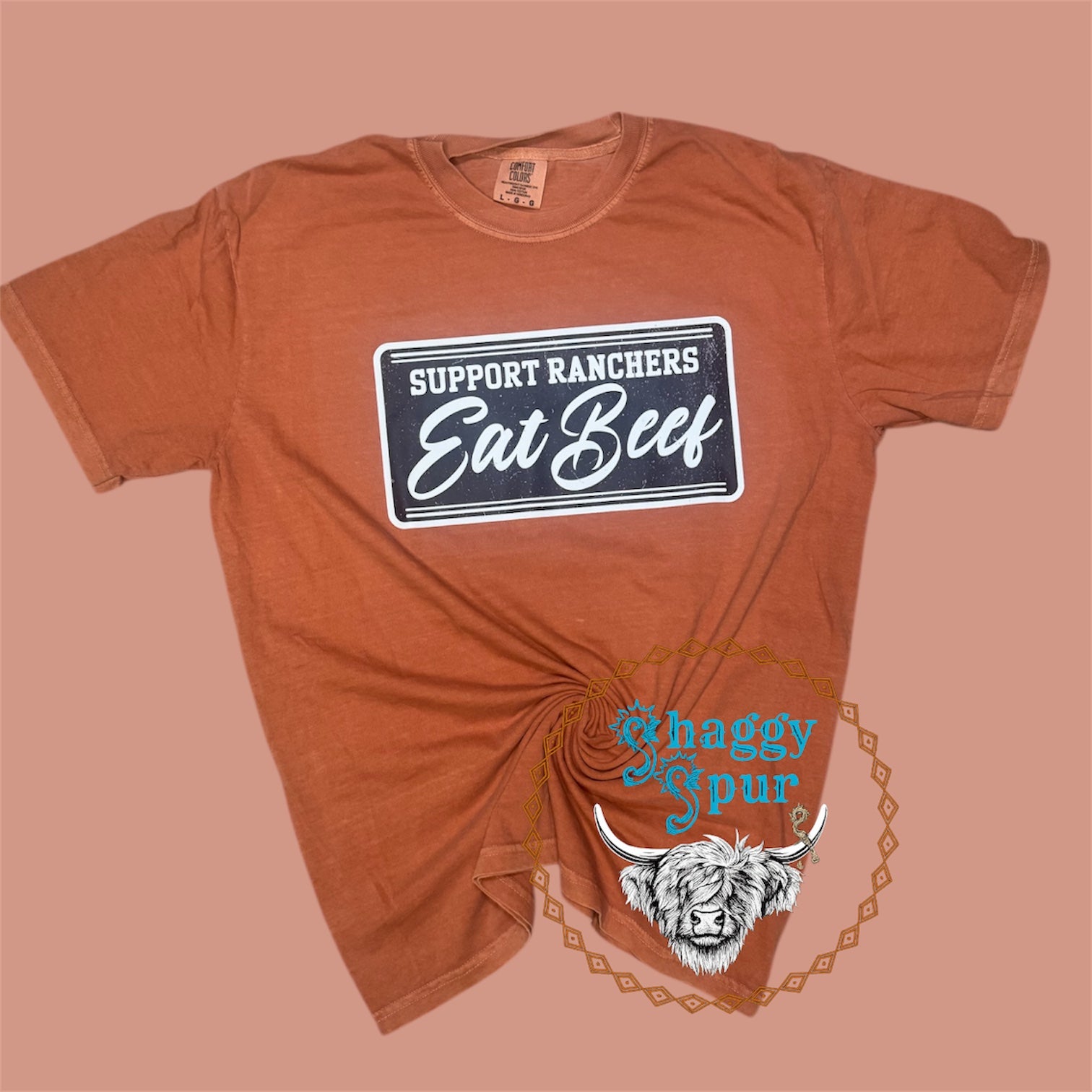 Support Ranchers - Eat Beef - Orange Tee