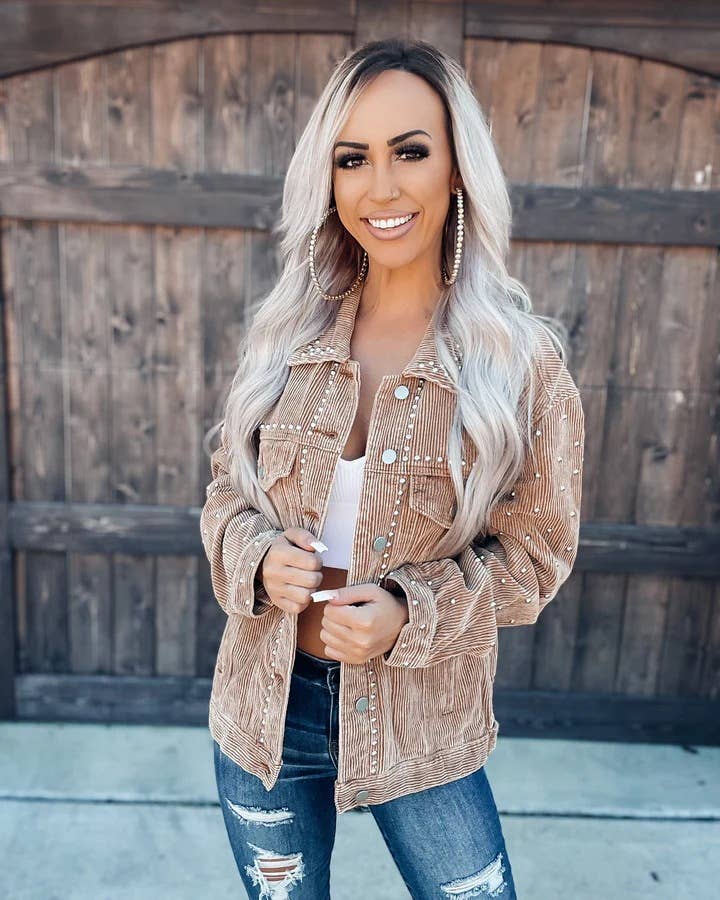 Rivet Corduroy Jacket - SO CUTE