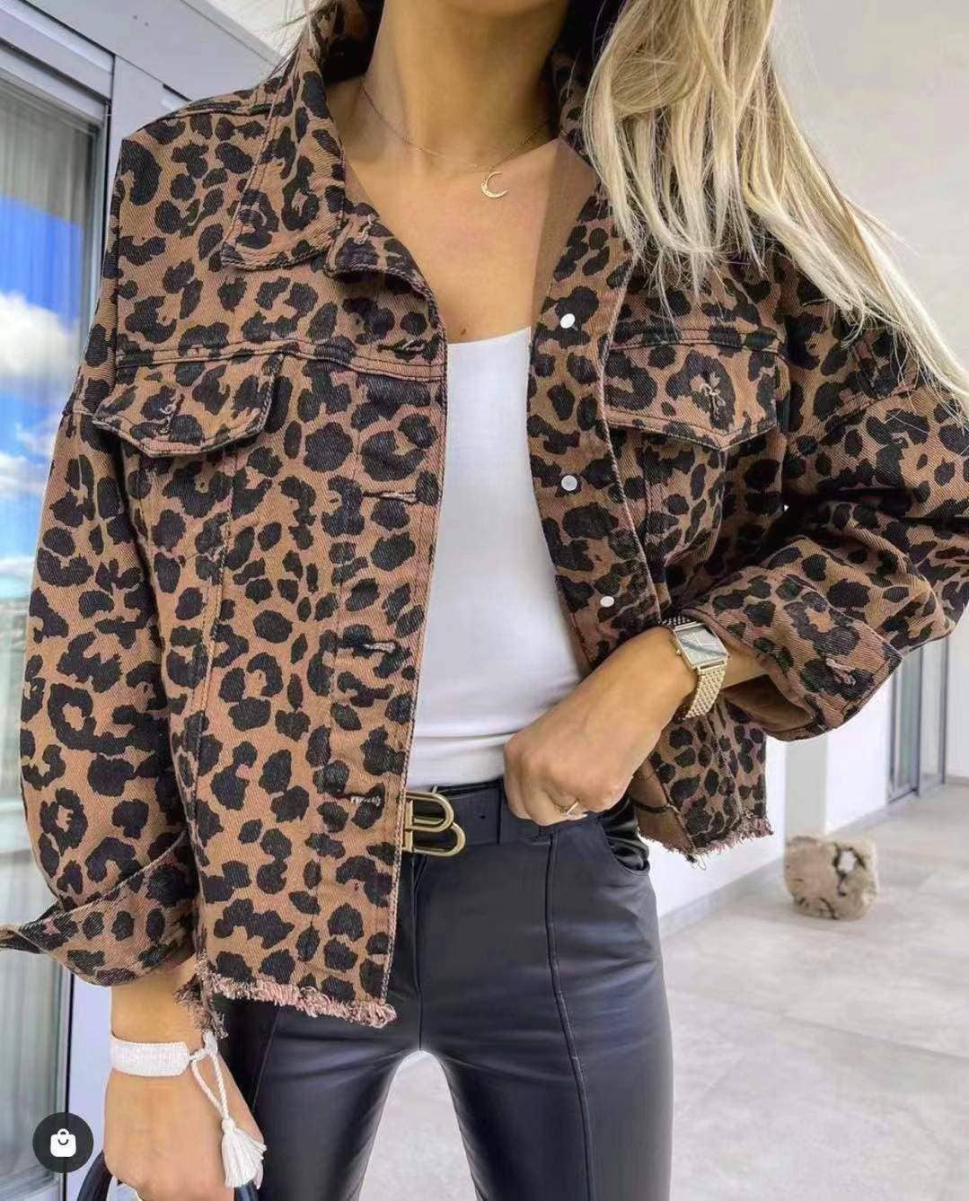 Leopard Denim Jacket