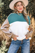 Teal Colorblock Sweater